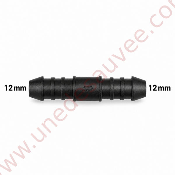 RACCORD DROIT UNIVERSEL TUYAU / DURITE LONGUEUR 70 MM - DIAMÈTRE 12 MM