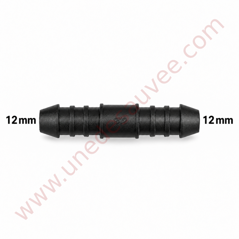 RACCORD DROIT UNIVERSEL TUYAU / DURITE LONGUEUR 70 MM - DIAMÈTRE 12 MM