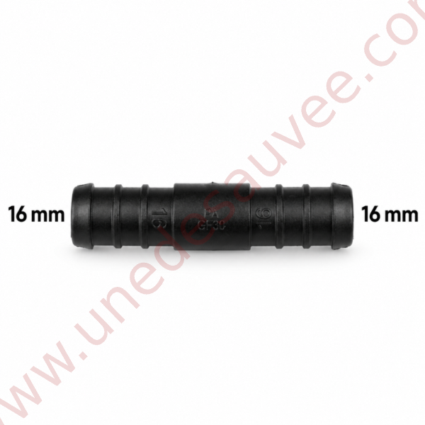 RACCORD DROIT UNIVERSEL TUYAU / DURITE LONGUEUR 70 MM - DIAMÈTRE 16 MM