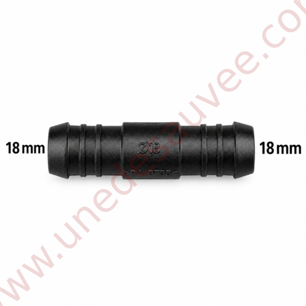 RACCORD DROIT UNIVERSEL TUYAU / DURITE LONGUEUR 70 MM - DIAMÈTRE 18 MM