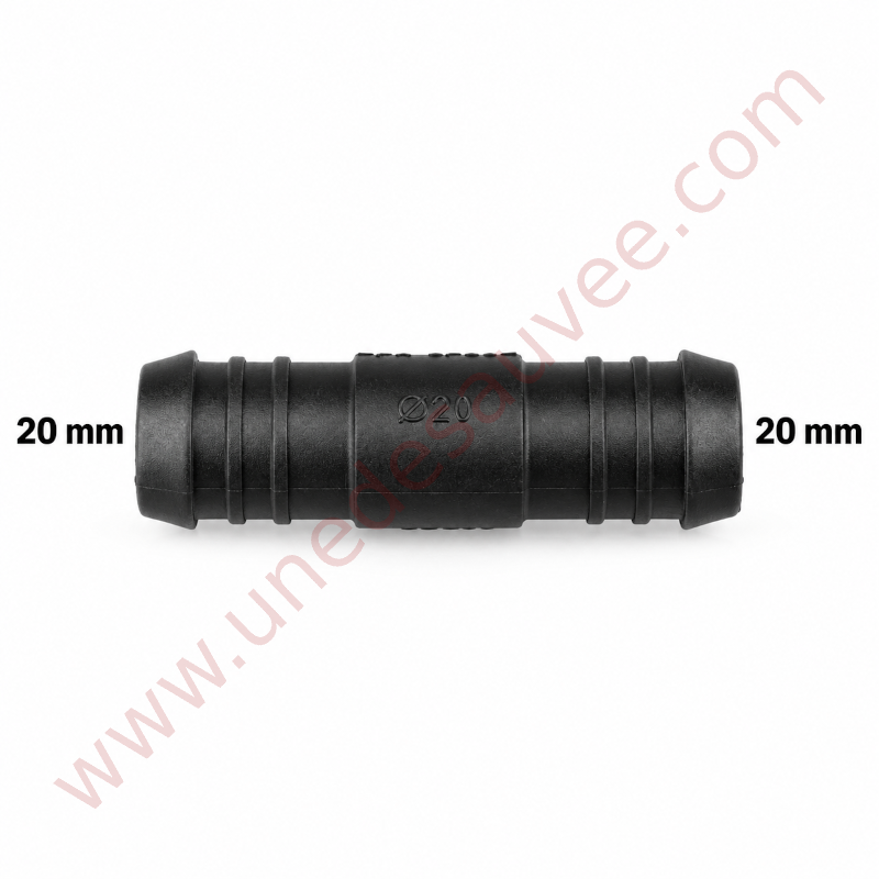 RACCORD DROIT UNIVERSEL TUYAU / DURITE LONGUEUR 70 MM - DIAMÈTRE 20 MM