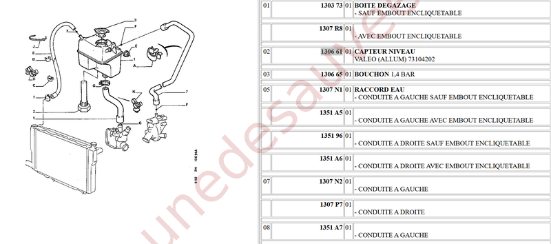 VASE D'EXPANSION POUR REFROIDISSEMENT EAU MOTEUR EN ALUMINIUM GRIS POUR PEUGEOT 205 D TURBO