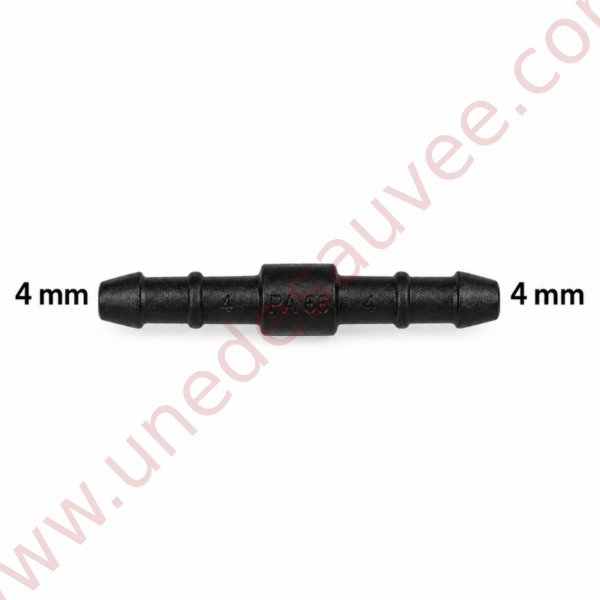 RACCORD DROIT UNIVERSEL TUYAU / DURITE LONGUEUR 38 MM - DIAMÈTRE 4 MM